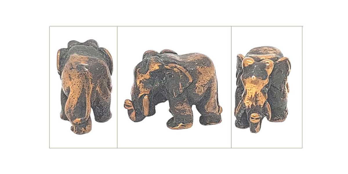 Messing Elefant 3 Ansichten